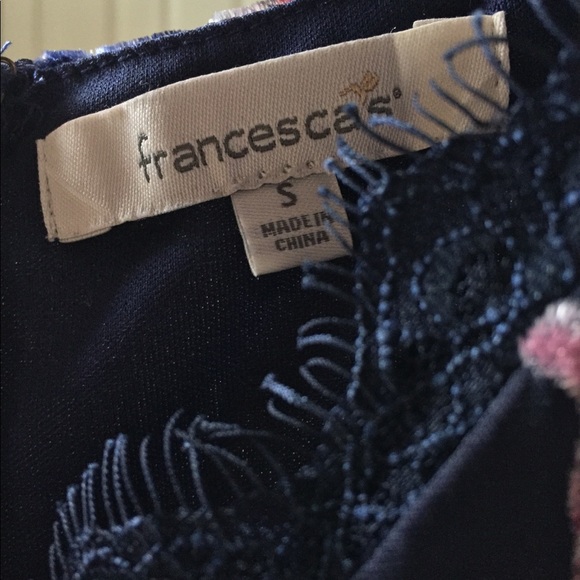 Francesca’s Navy Fit-n-Flare Velvet Detail Dress - Picture 4 of 5